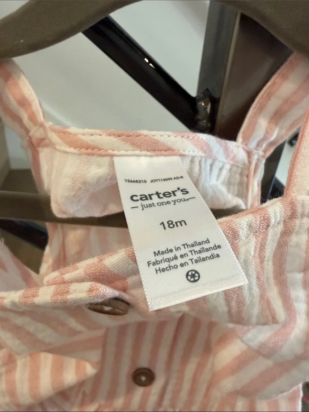 Carter's Pink and White Striped Ruffle Two-Piece Set